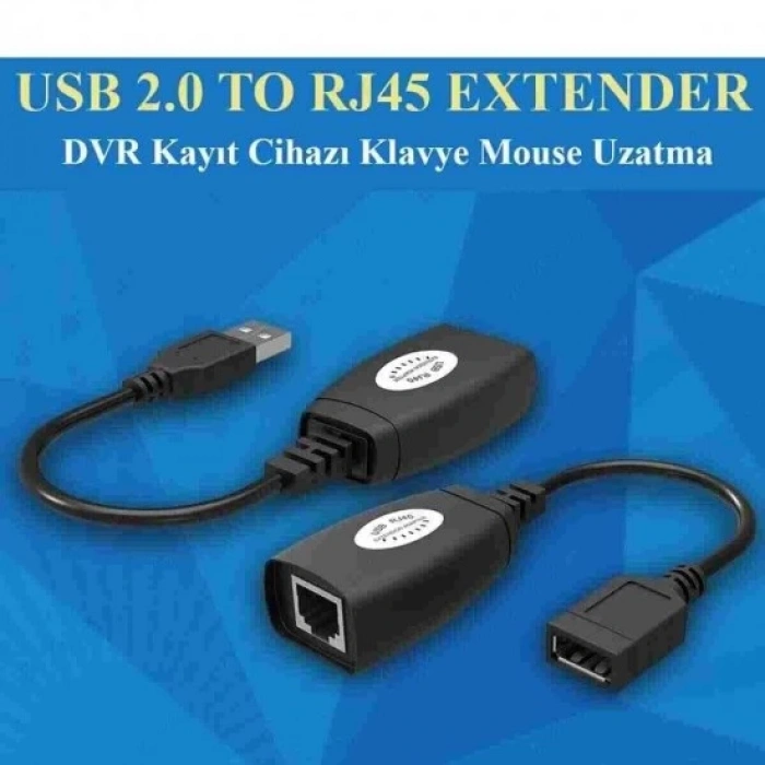 Usb Extender - Cat5 / Cat5e / Cat6 Kablosu Üzerinden Usb 2.0 - Rj45 Lan Uzatma Adaptörü