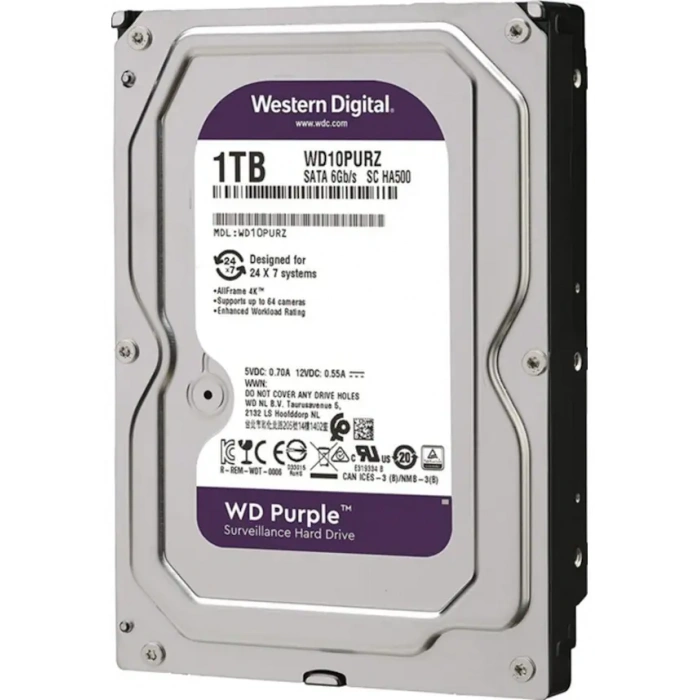Western Digital Purple WD10PURZ SATA 3.0 5400 RPM 3.5 1 TB Harddisk