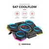 Rampage S47 Coolflow 5 Adet Kırmızı LED Fan 1 USB 7 Farklı Kademe Ayarı 10 17.3 Notebook Soğutucu Stand