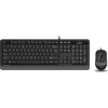 A4Tech F1010 Türkçe Q Siyah-gri Klavye Mouse Set