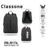 Classone PR-R174 Roma Serisi Su Geçirmez Kumaş 17 Laptop ,notebook Sırt Çantası-Gri