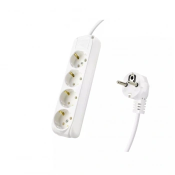 ALMERA 9240102 Topraklı Uzatma Kablosu 4 Priz 3 m - Beyaz
