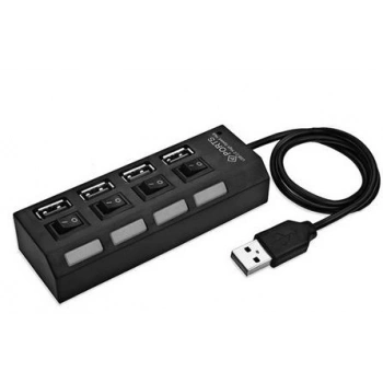 Alfais 4863 4 Port Usb 2.0 Hub Çoğaltıcı Çoklayıcı Switch Işıklı Anahtarlı