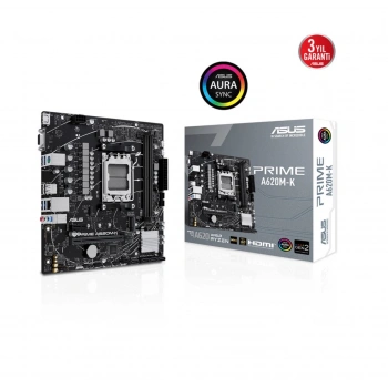 ASUS PRIME A620M-K, 2xDDR5, 1x M.2, D-SUB, HDMI, AM5 Soket Anakart