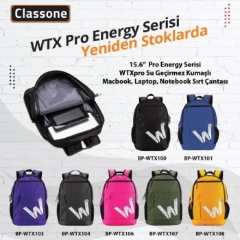 Classone WTXpro Energy Serisi BP-WTX100 15.6 inch Uyumlu Macbook, Laptop , Notebook Sırt Çantası