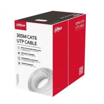 DAHUA PFM920I-6UN-C CAT6 305m 23AWG 0.53mm UTP %100 Bakır LSZH Halogen Free Kablo Beyaz Renk