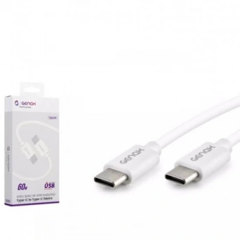 GENAX GNX119 TYPE-C (M) TO TYPE-C (M) KABLO 1m 60W BEYAZ