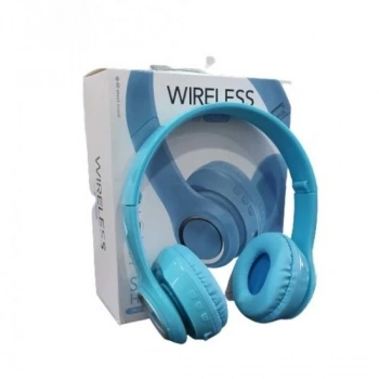 HADRON EV80 Ultra Parlak mavi Kablosuz Bluetooth Kulaklık