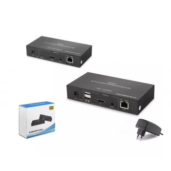 Hadron Hdx1389 Hdmi Kvm Sender + Receiver 150M Siyah