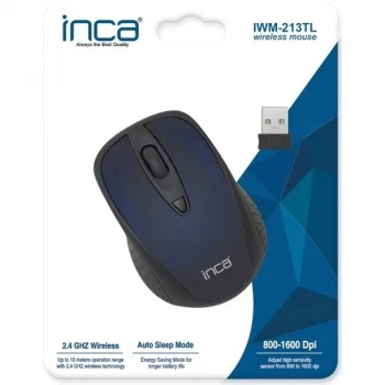 Inca IWM-213TL 2.4ghz Wıreless Nano Receıver Mouse Mavi