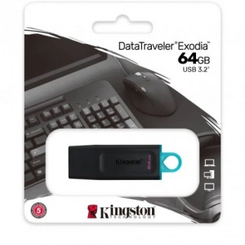 KINGSTON DTX/64GB USB 3.2 Data Traveler Exodia Gen 1 Flash Disk (Siyah - Turkuaz)