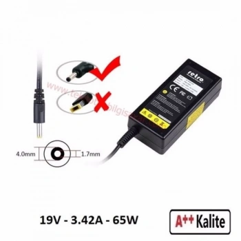 LENOVO ADAPTÖR 4.0*1.7MM 19 Volt 3.42 Amper ADP009 (Açıklama Kısmından Uyumlu Modelinizi Kontrol Edebilirsiniz.)