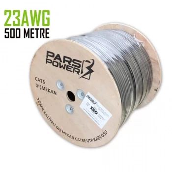 Pars Power 23 Awg 0.55 mm 500 Metre Network Cat6 U/UTP Dış Mekan Data Kablosu PRS-5011