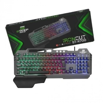 Steep Solid ST-K700 Mekanik Hisli Bilek Destekli Kablolu Rainbow Işıklı Oyuncu Klavye