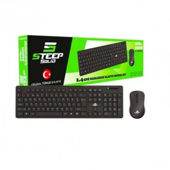 Steep Solid ST-WKM01S Ofis Tipi Standart Kablosuz Klavye - Mouse Set