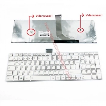 Toshiba Satellite C50-A Uyumlu Nb Klavyesi - Beyaz - TR - Ç.li Tip