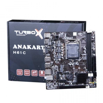 Turbox WorkTeam H61C Sata Ddr3 1600MHz Usb 2.0 Vga Hdmi Ses Lan 1155P 2.3.Gen Anakart
