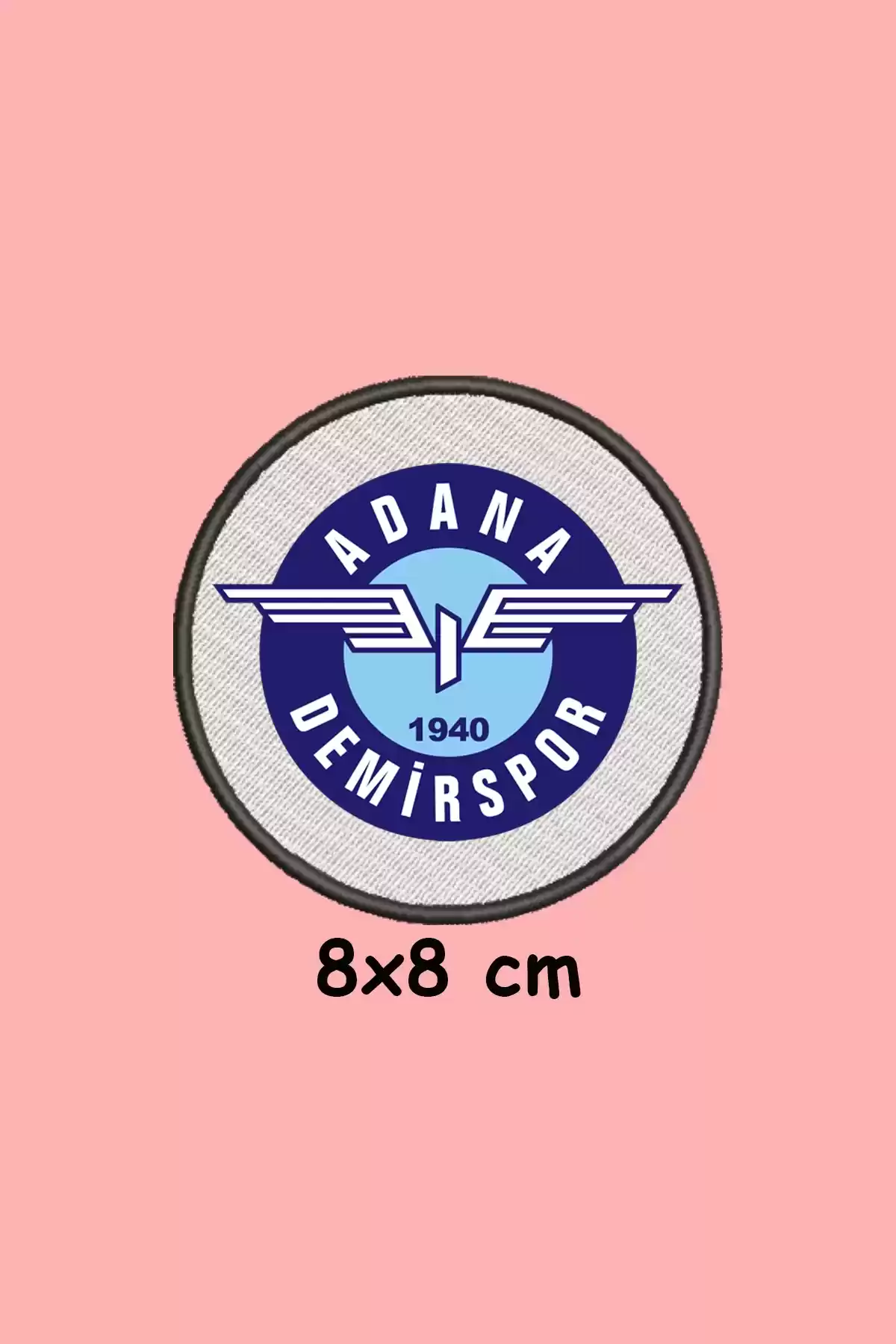Adana Demirspor 8x8 cm Nakış/DTF Baskı Arma (Patch) – Ütü ile Yapıştırılabilir