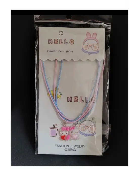 2li Set Anime Fantasy Magic Melody - Kuromi Hello Kity Çift Kolye