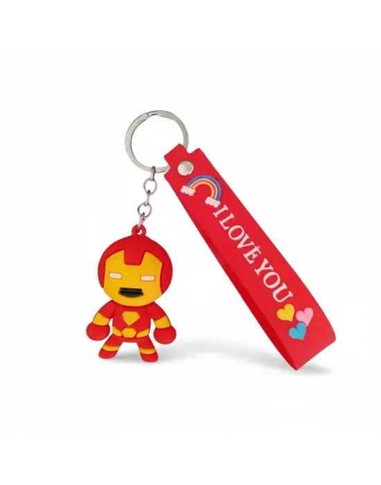 Vintage Sevimli Retro Iron Man Anime Anahtarlık