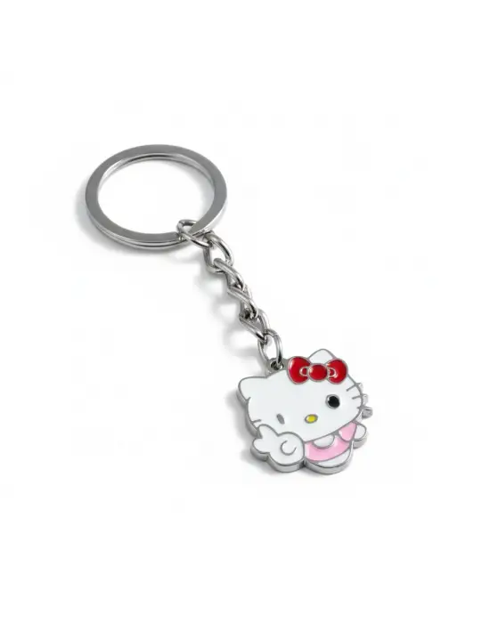 Antik Gümüş Kaplama Vintage Hello Kity Sembol Anahtarlık