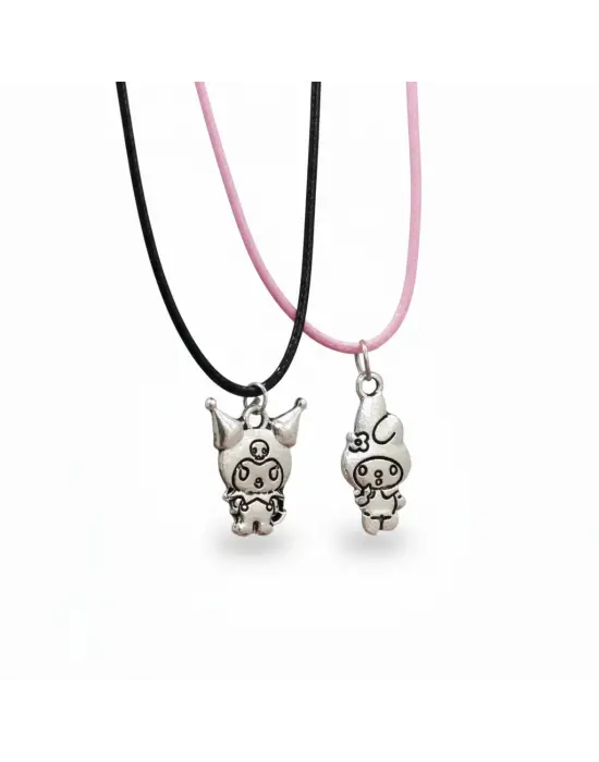 Anime Retro 2li Kuromi Paketli Hediyelik Kolye