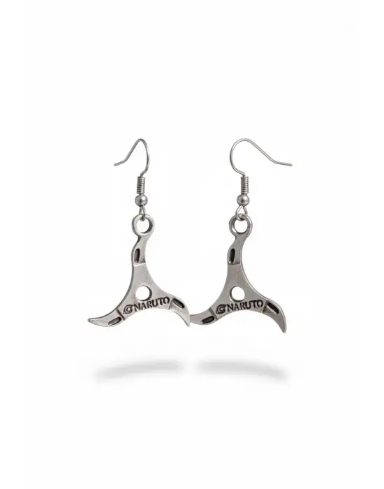 Antik Gümüş Kaplama El yapımı Anime Naruto Küpe