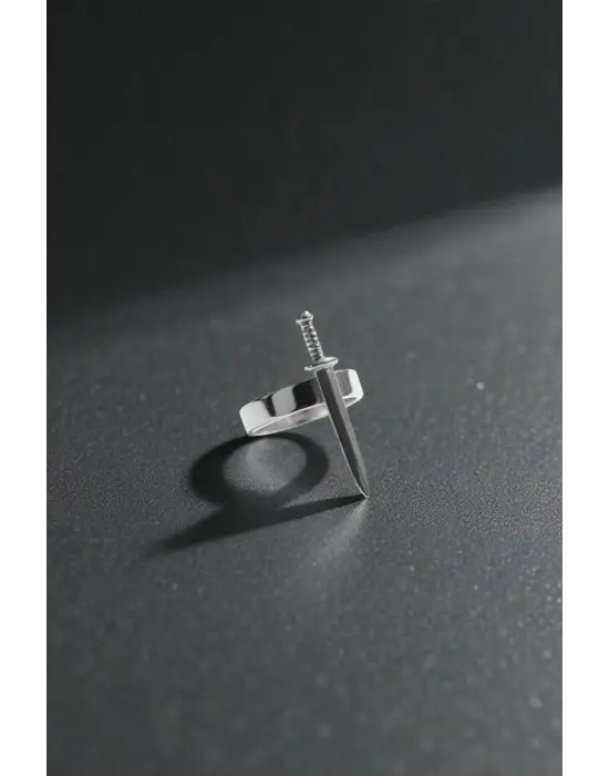 Antik Gümüş Kaplama Unisex Ayarlanabilir Anime Weapons Knife Bıçak Yüzük