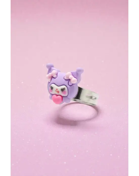 Renkli Kaplama Sevimli Anime Kuromi Ayarlanır Kuromi Yüzük