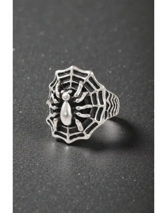Antik Gümüş Kaplama Unisex Ayarlanabilir Spider Yüzük