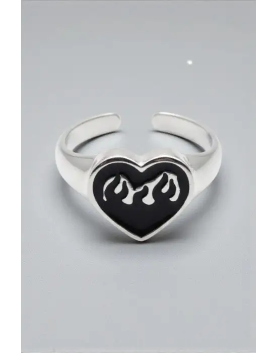 Gothic Kalp Heart Decor Unisex Ayarlanabilir Yüzük