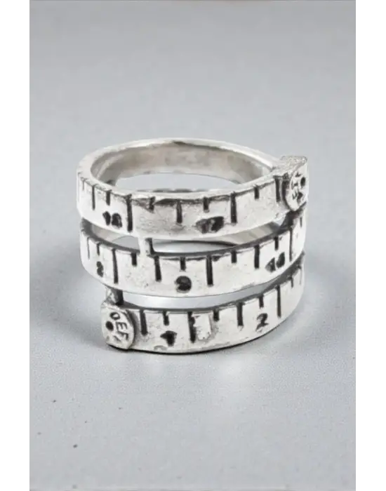 Antik Gümüş Kaplama Sarmal Cm Unisex Vintage Yüzük