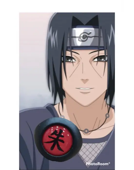 Anime Naruto Akatsuki Itachi Mat Siyah Kaplamalı Kırmızı Ayarlayabilir Yüzük