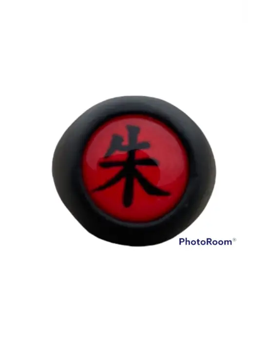 Anime Naruto Akatsuki Itachi Mat Siyah Kaplamalı Kırmızı Ayarlayabilir Yüzük