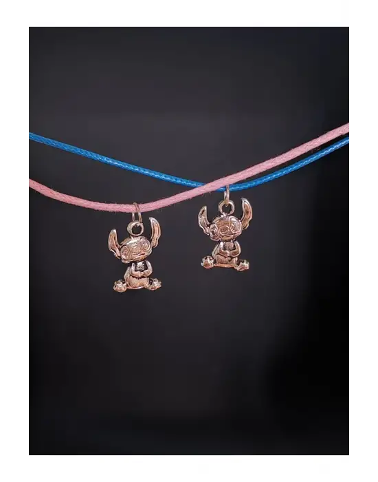 Anime Retro 2li El Yapımı Paketli Hediyelik Sevimli Friends Stich Kolye