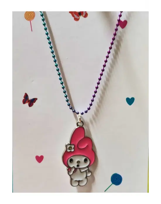 Anime Retro Vintage Magic Melody Kuromi Fantasy Hediyelik Zincirli Kolye