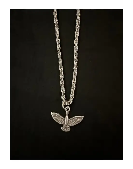 Antik Gotik Gümüş Kaplama Unisex Anime Gothic Kartal Zincirli Kolye