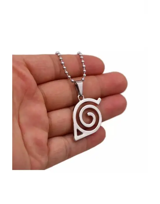 Antik Gotik Gümüş Kaplama Unisex Anime Naruto Uzamaki Zincirli Sarmal Kolye
