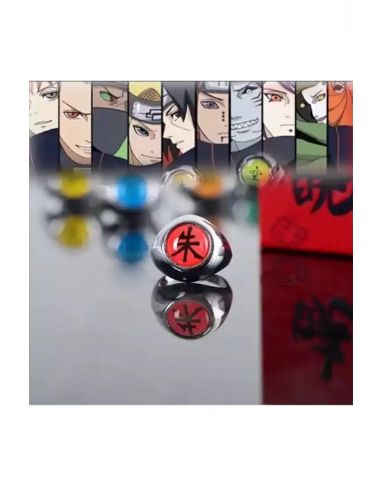 Antik Gümüş Kaplama Anime Cosplay Naruto Akatsuki Itachi Ayarlanabilir Yüzük