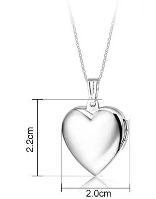 Antik Gümüş Kaplama El Yapımı Fotoğraflı Içi Açılır, Kalp Biçimli, Kapaklı Zincirli Kolye