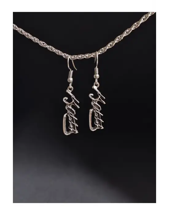 Antik Gümüş Kaplama El Yapımı Kemal Atatürk Küpe