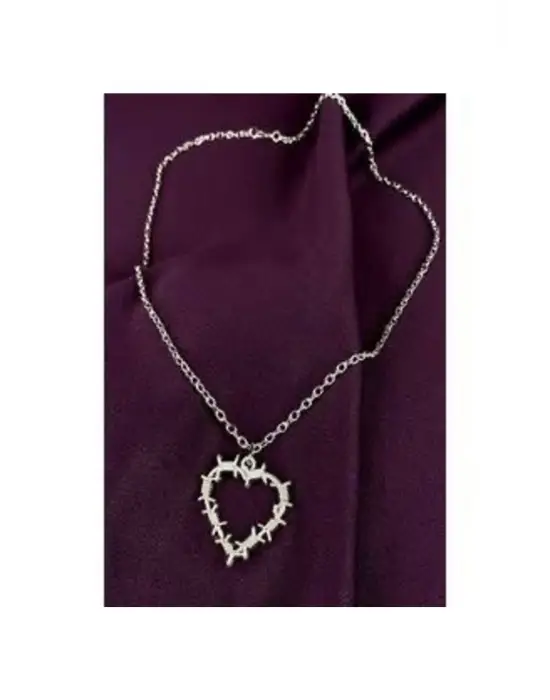 Antik Gümüş Kaplama Gotik Harajuku Sarmal Kalp Gothic Kolye