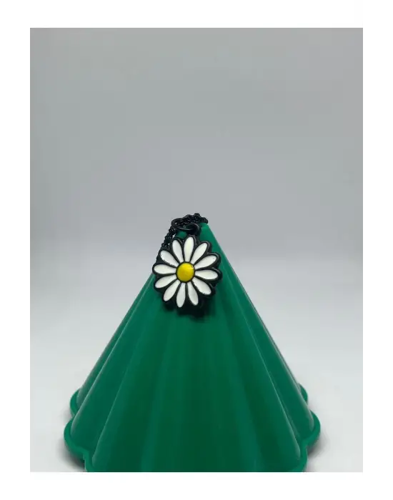 Antik Gümüş Kaplama Gotik Unisex Hediyelik Papatya Anime Çelik Zincirli Aksesuar Kolye