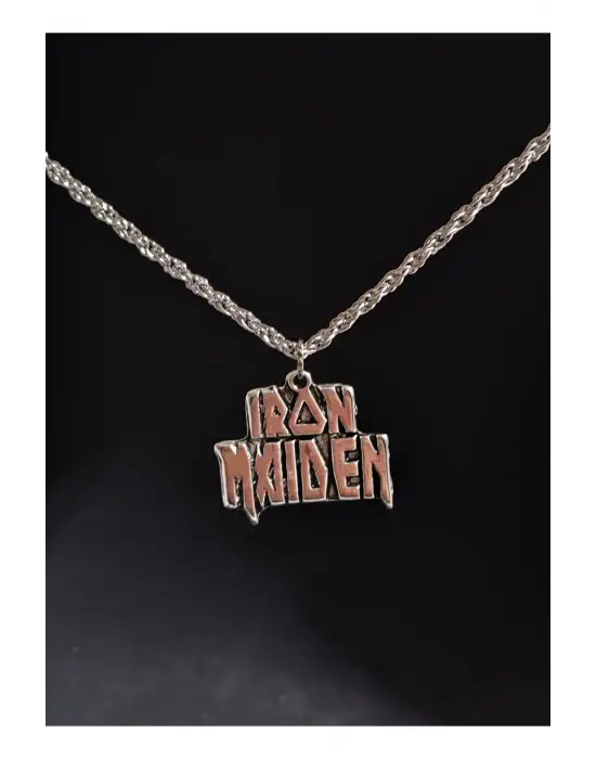 Antik Gümüş Kaplama İron Maiden Müzik Rock Unisex Sembol Kolye