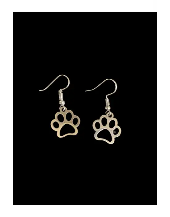 Antik Gümüş Kaplama Kadın Gotik Anime Pati Kedi Sevimli Küpe