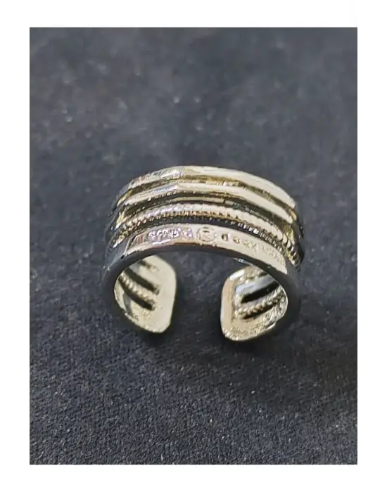 Antik Gümüş Kaplama Streetwear Ayarlanır Unisex Halka Yüzük