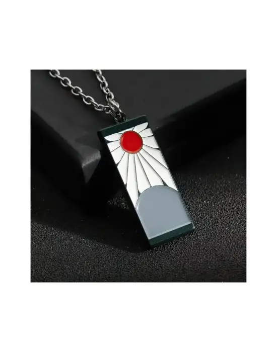 Antik Gümüş Kaplama Unisex Anime Kolye Demon Slayer Kimetsu No Yaiba Blade Ghost Zincirli Kolye