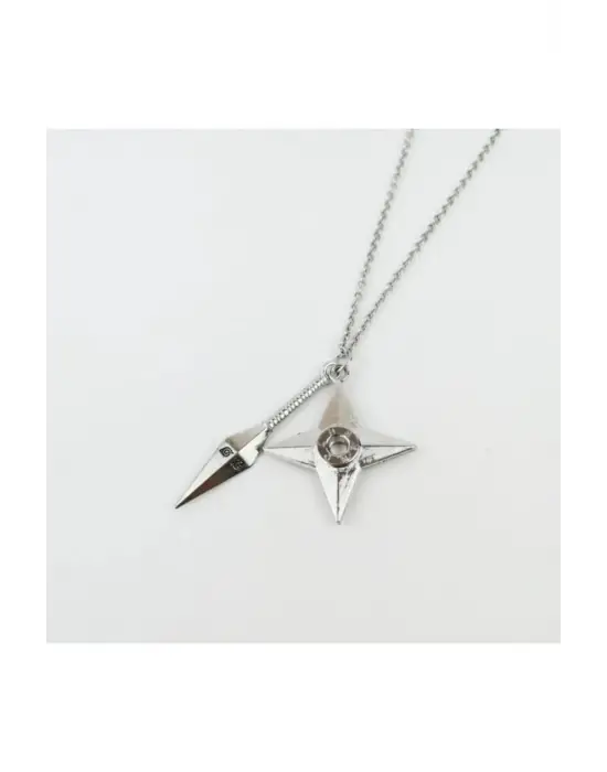 Antik Gümüş Kaplama Unisex Anime Naruto- Weapons Zincirli Kolye