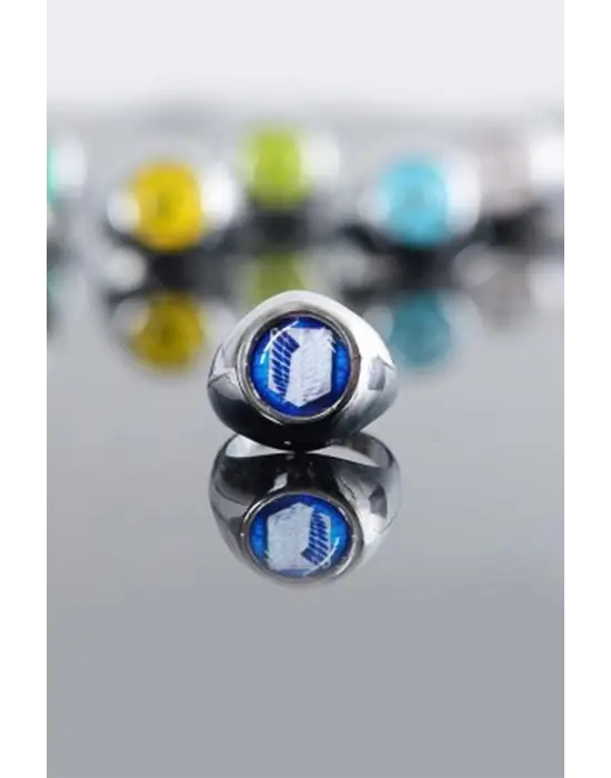 Antik Gümüş Kaplama Unisex Ayarlanabilir Anime Attack On Titan Logo Yüzük