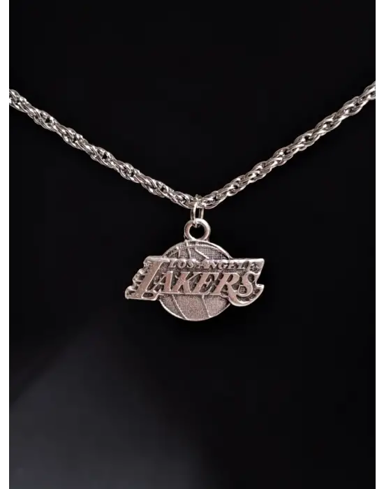 Antik Gümüş Kaplama Vintage Los Angeles Lakers Unisex Kolye